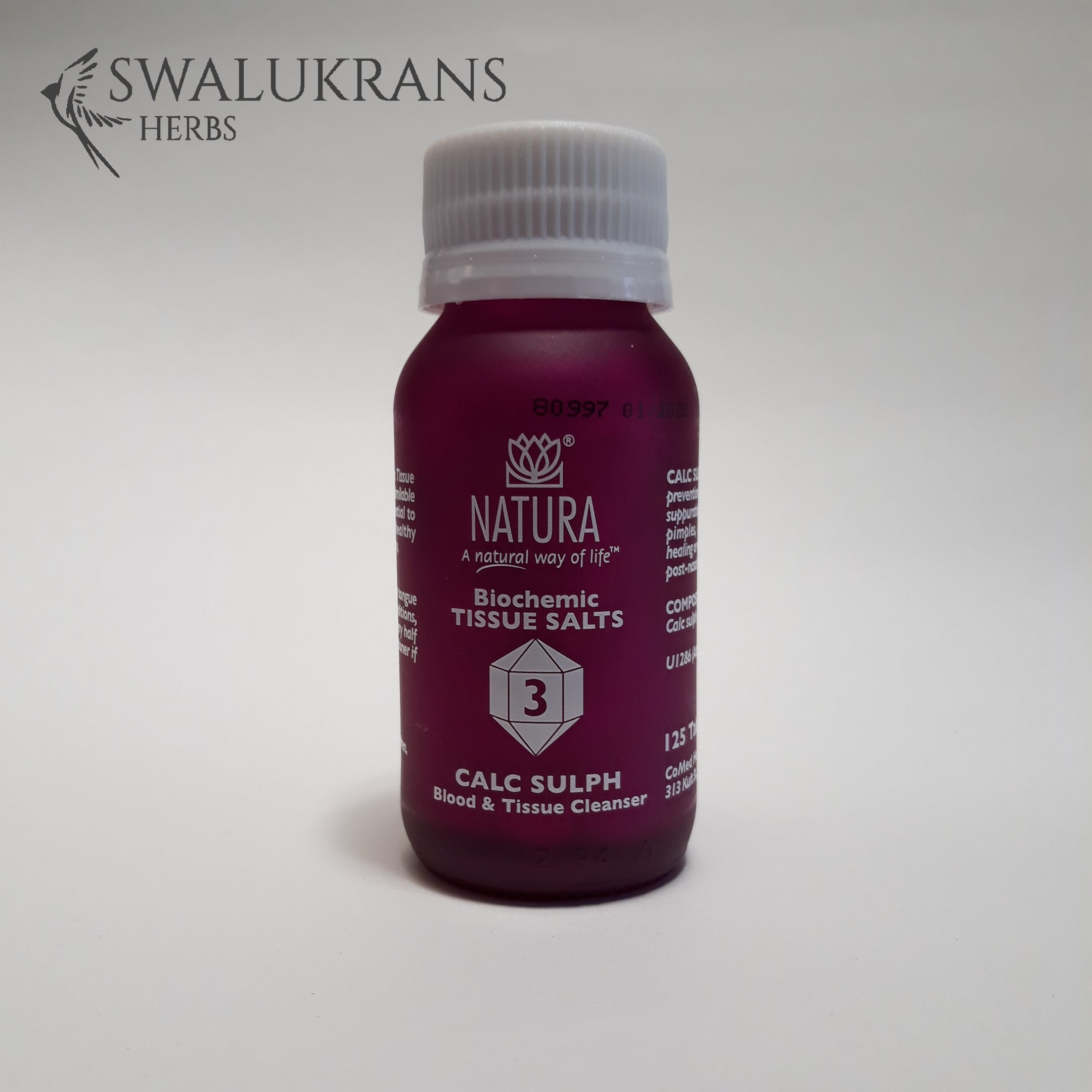 Natura Tissue Salts - Calc Sulph  No 3  (125 Tablets)